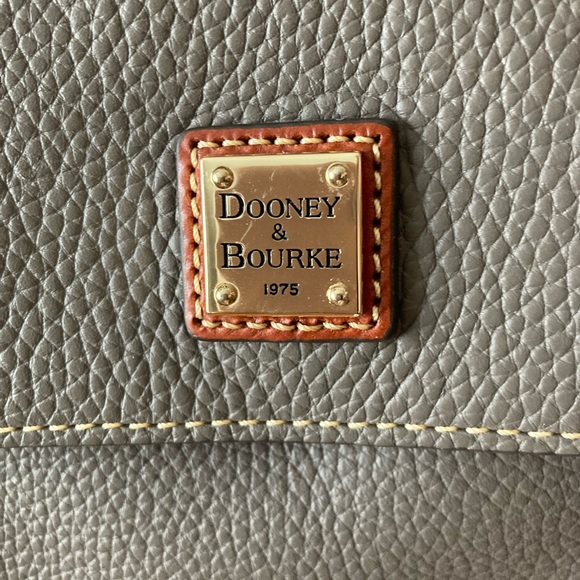 Dooney & Bourke Gray Leather Shoulder Bag - Picture 5 of 10